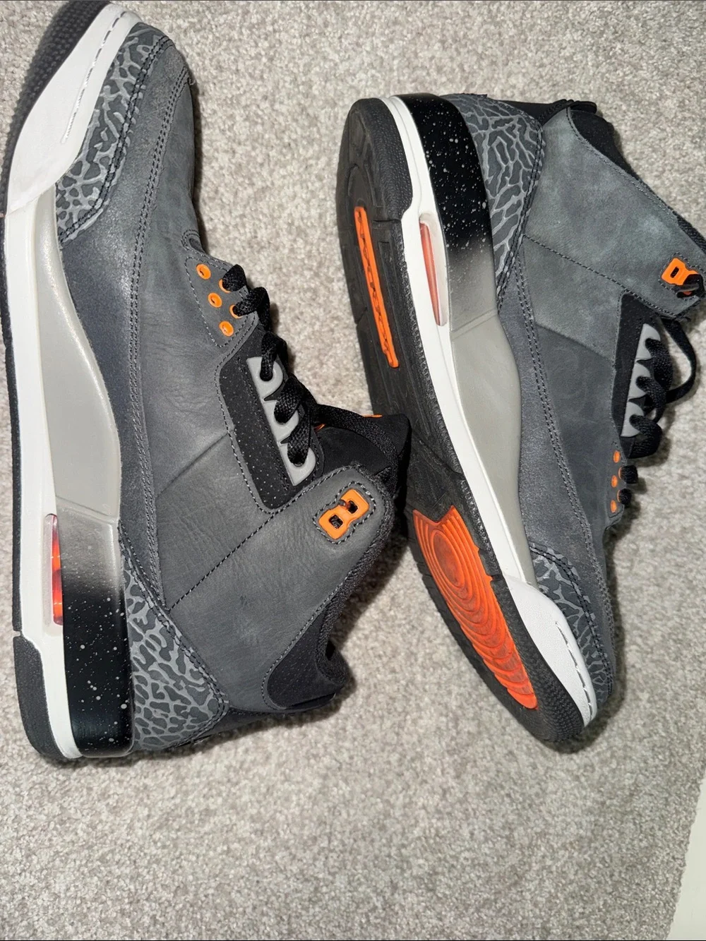 Jordan Black & Orange Retro-Style Basketball Sneakers